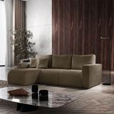 Sofá Living 90cm + 90cm Mais Chaise Esquerdo Meu Sofá Online B016 Veludo Marrom