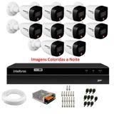 Kit 10 Câmeras Intelbras Vhd 1220 B Full Color Bullet Full Hd 1080p Multi Hd Ir 20m + Dvr Mhdx 1216