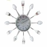 Relogio Parede Cozinha Estilo Retro Decorativo Com Talheres E Design Elegante