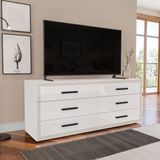 Cômoda 6 Gavetas 61,1x150,1x46 Cm Valência Branco