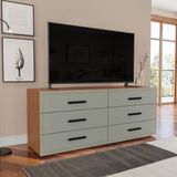 Cômoda 6 Gavetas Móveis 150,1cm 63,1cm 46cm Valência Freijó/verde