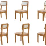 Kit 6 Cadeiras Para Sala De Jantar Ágata Castanho Cinamomo/bege
