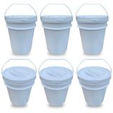 Balde Plástico 20 L Para Armazenar Resina - Kit 6 Pçs