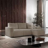 Sofá Living 70cm + 70cm Com Chaise Direito Meu Sofá Online B002 Veludo Capuccino
