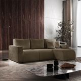 Sofá Living 70cm + 70cm Com Chaise Direito Meu Sofá Online B016 Veludo Marrom