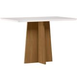 Mesa Para Sala De Jantar 120cm Tampo Mdf/vidro Anitta Ype/off White