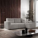 Sofá Living 90cm + 90cm Com Chaise Direito Meu Sofá Online B026 Veludo Prata