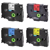 4 Fitas Coloridas Pack 18mm Para Brother Tz Tze-241 Tze441 Tze-541 Tze-641 Pt-1880w