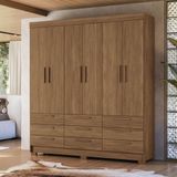 Guarda-roupa 6 Portas 9 Gavetas Mdp Colombo Jatoba