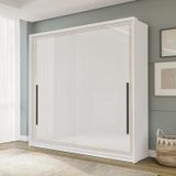 Guarda-roupa 2 Portas De Correr 2 Gavetas Móveis Valência Branco