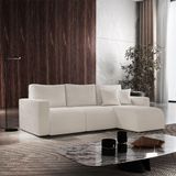 Sofá Living 70cm + 70cm Com Chaise Direito Meu Sofá Online A302 Linho Branco