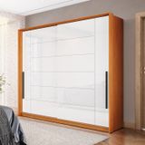 Guarda-roupa 2 Portas De Correr 2 Gavetas Lisboa Freijó/branco
