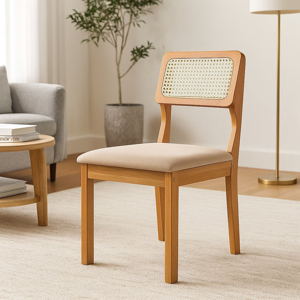 Kit 2 Cadeiras Para Sala De Jantar Ágata Castanho Cinamomo/creme