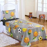 Jogo De Cama Lençol Solteiro Alegria 2 Peças Futebol - Cáqui