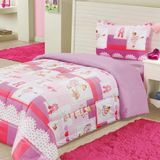 Coberdrom Edredom Solteiro Alegria Dupla Face Ballet - Rosa