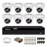 Kit Cftv 8 Câmeras Segurança Dome 1220 Full Hd Com Audio Microfone Dvr Mhdx 1008c Intelbras