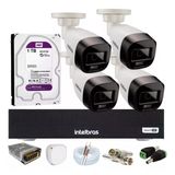 Kit 4 Cameras Segurança Intelbras Full Color Vhd 1120b Dvr 4ch Full C/ Purple 1t
