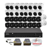 Kit Cftv 32 Câmeras Segurança Intelbras Dvr 32 Canais Mhdx 1232 Alta Resolução C/ Acessórios