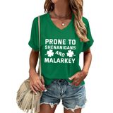Camisa Feminina Ithalt St Patricks Day Lucky Irish Shamrock Verde