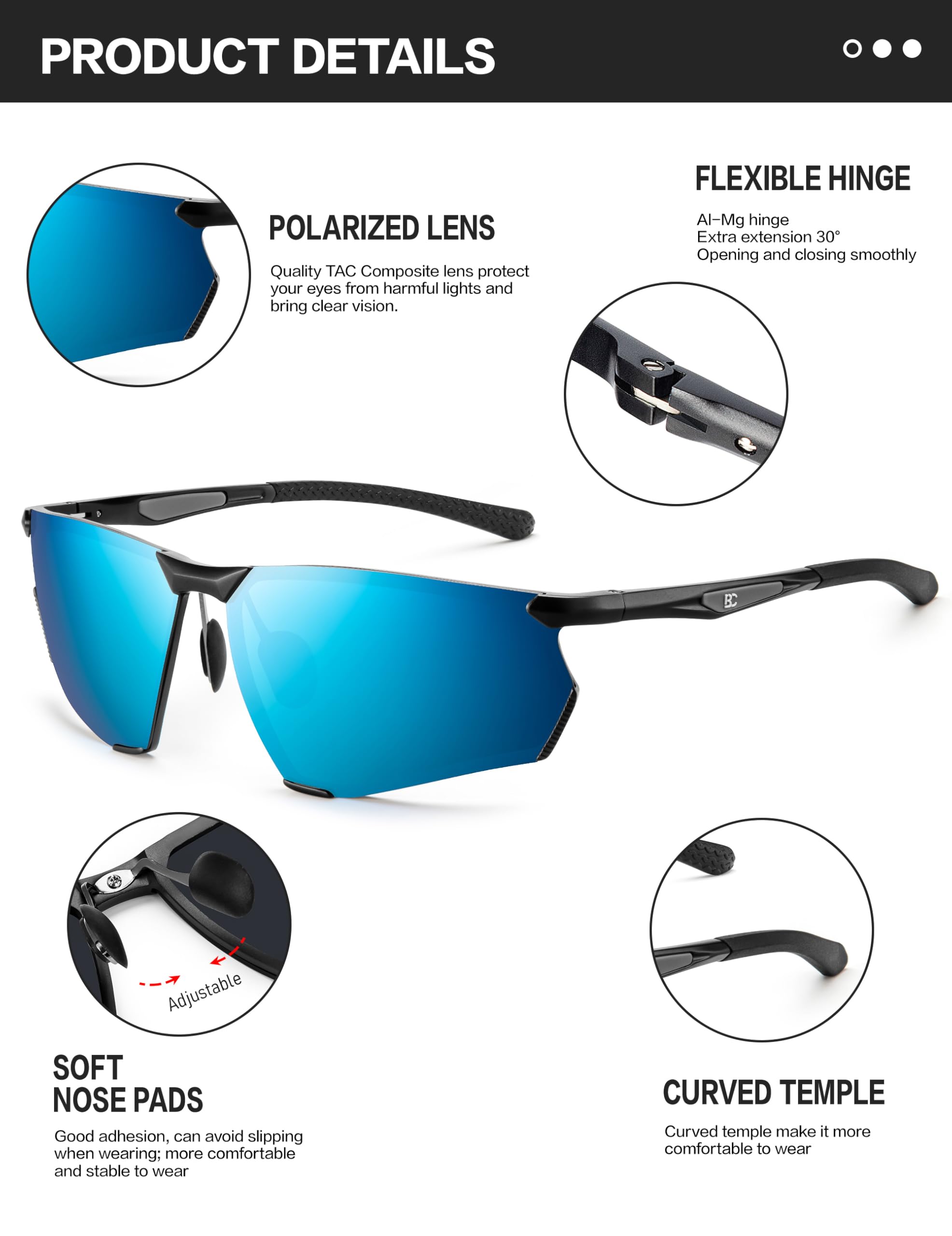 Óculos De Sol Esportivos BIRCEN Polarized UV400 Protection