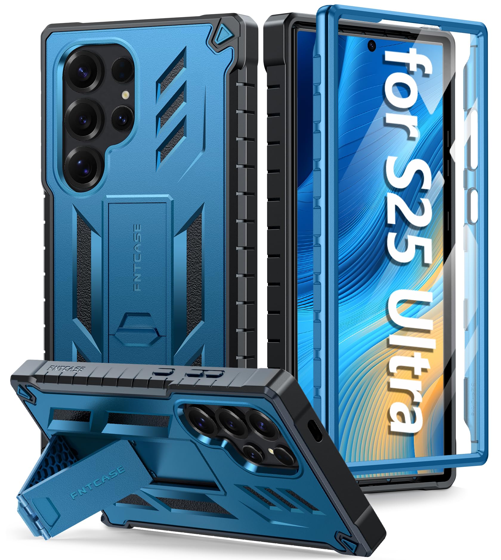 Capa De Telefone Fntcase Para Samsung Galaxy S25 Ultra 6,8 Polegadas Azul