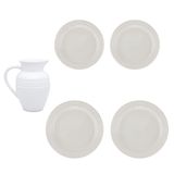 Kit Le Creuset 2 Pratos Rasos 22cm 2 Pratos Rasos 27cm 1 Jarra Clássica 2l Em Cerâmica Branco
