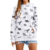 Moletom Feminino Rmcms Com Capuz Fofo Com Estampa De Dinossauro H-white