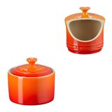 Kit Le Creuset Açucareiro E Porta Sal Em Cerãmica Laranja
