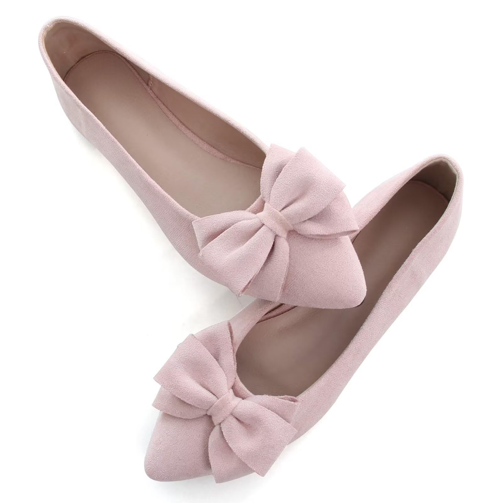 Sapatos Sociais De Camurça Ballet Flats Sailing Lu Para Mulheres Rosa Claro