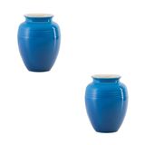 Kit Le Creuset 2 Vasos 15cm 1l Clássico Em Cerãmica Azul Marseille