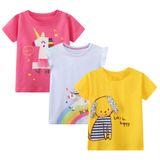 Camiseta Hileelang Para Meninas, Algodão, Manga Curta, 3t, Pacote Com 3