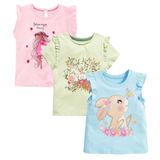 Camiseta Infantil Hileelang, Estampa De Algodão, Estampada Em 4t, Pacote Com 3