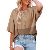 Top Dokotoo Summer Waffle Knit Plus Size Bege Claro Para Mulheres