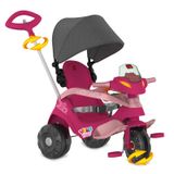Triciclo Velobaby Rosa Reclinavel Com Capota Rosa Passeio &amp;amp, Pedal - Bandeirante 359