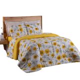 Coberdrom King Em Malha De Algodão Fio Penteado - Amarelo