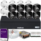 Kit Intelbras 8 Cameras Segurança Vhd 3220b+ Microfone Audio Full Color 1080p Dvr 3008c 2tb Purple