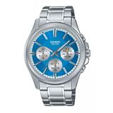 Relógio Casio Masculino Ref:mtp-1375d-2a2vdf Multifunção Prateado