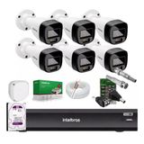 Kit Intelbras 6 Cameras Segurança Vhd 3220b+ Microfone Audio Full Color Dvr Imhdx 3008 2tb Purple