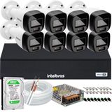 Kit 8 Cameras Segurança Intelbras Vhd 3220b+ Microfone Audio Full Color 1080p Dvr Mhdx 3008c 500gb
