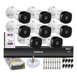 Kit Intelbras 8 Camera Segurança 1220b Fullhd Dvr Imhdx 3008 Com Hd 2tb Wd Purple