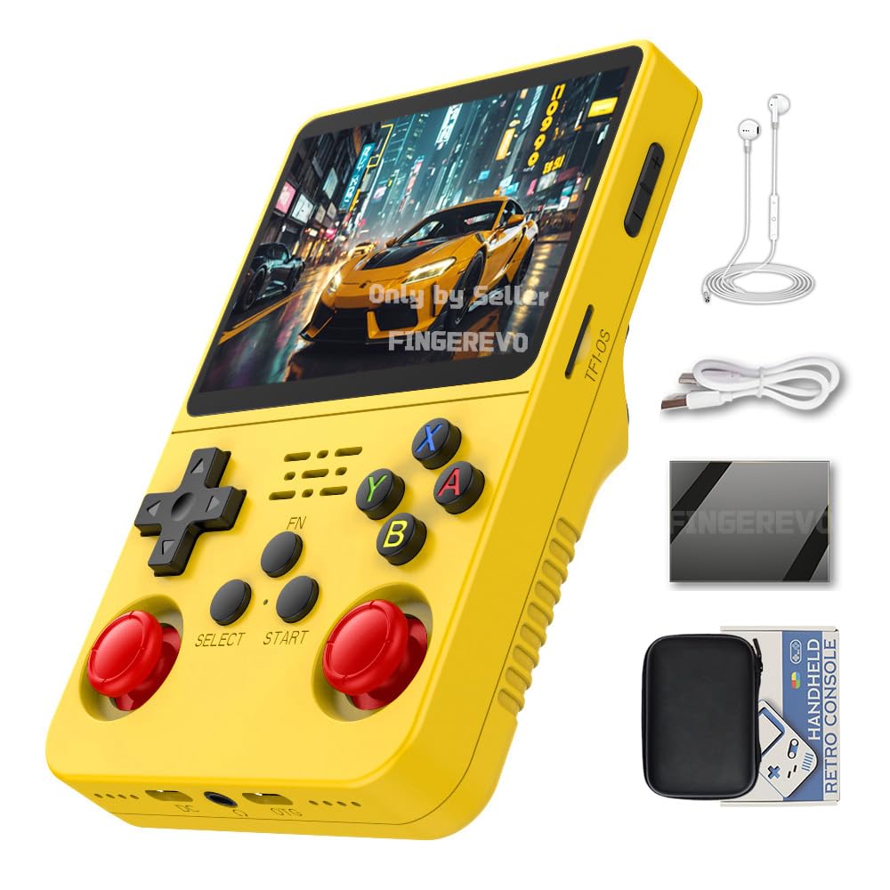 Consola De Jogos Portátil Fingerevo R36s 3,5 Polegadas 640x480 Amarela