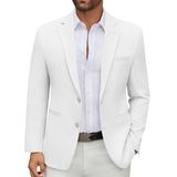 Blazer Coofandy Slim Fit, Casaco Esportivo Casual, Branco, Masculino