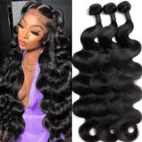 Pacotes De Cabelo Kiss Hair Body Wave 12a 40 45 50cm Preto Natural