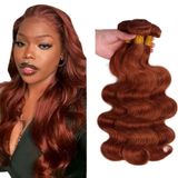 Pacotes De Cabelo Huxowax Marrom Avermelhado Body Wave 60-86cm