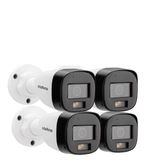 Kit Intelbras 4 Câmeras De Segurança 3220 B Multi-hd Vhd Full Color Com Microfone E Áudio 20m Branca