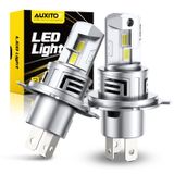 Lâmpadas Led Auxito H4 9003 33.000lm 6500k Luz De Neblina Branca X2