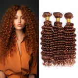 Pacotes De Cabelo Mamart Deep Wave 20 22 24 Polegadas Marrom Cor 30
