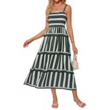 Vestido Grace Karin Floral Maxi Summer Beach Preto E Branco