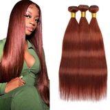 Pacotes De Cabelo Huxowax Copper Red Straight Brazilian Virgin