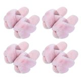 Chinelos Evshine Fuzzy Memory Foam, De Bico Aberto, Rosa, Para Mulheres 38-39